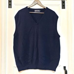 Woolovers Navy Sweater Vest Pullover V Neck Pure New Wool Shirt Mens XL